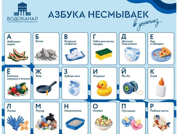 Областной "Водоканал" разработал "Азбуку НЕсмываек"!