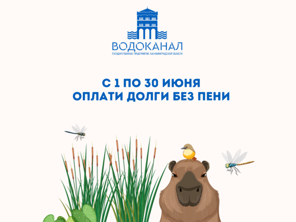 с 1 июня областной «Водоканал» запускает акцию «Заплати долги без пени»